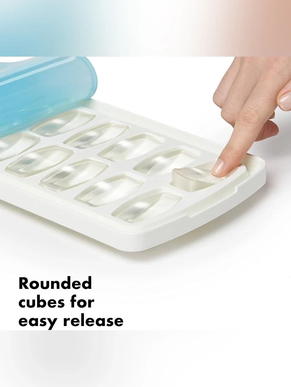 OXO Good Grips Modern No-Spill XL round Ice Cube Tray Silicone Lid Teal 1 pack